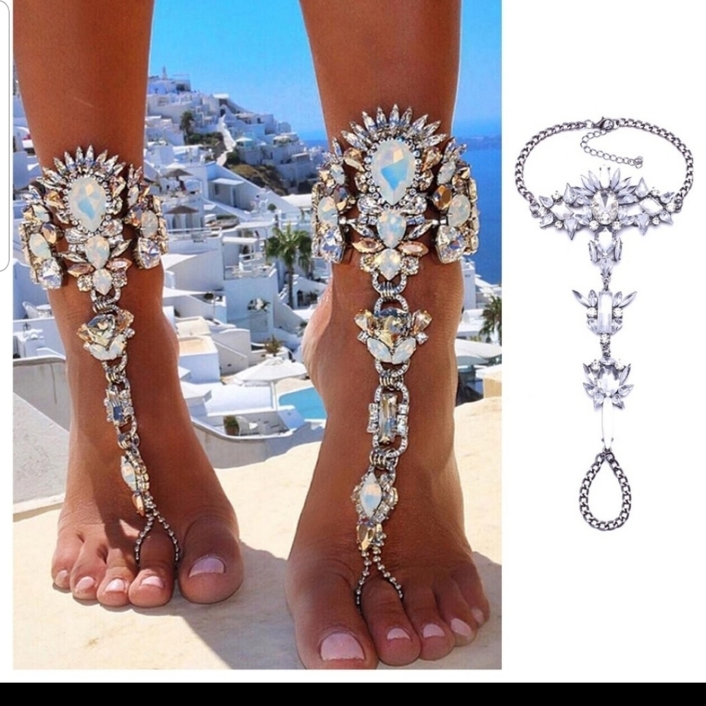 Rhinestone bling anklet bracelet